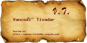 Vancsó Tivadar névjegykártya