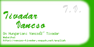 tivadar vancso business card
